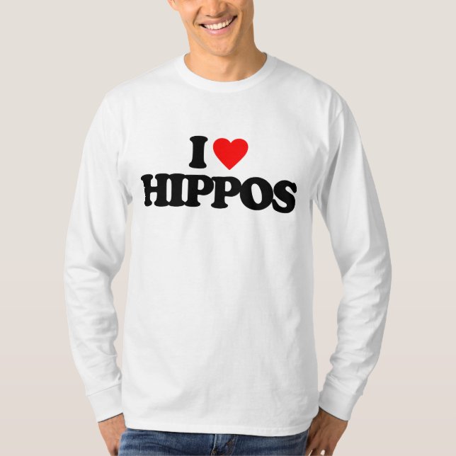 I LOVE HIPPOS T-Shirt (Front)