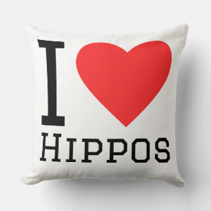 I love hippos throw pillow