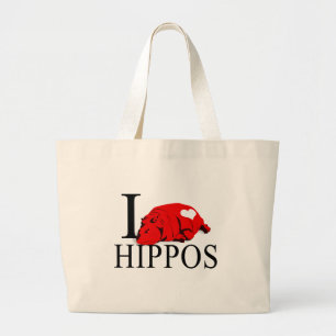 I Love Hippos Tote Bags