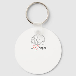 I Love Hippos - Wild Life S Sticker  Keychain