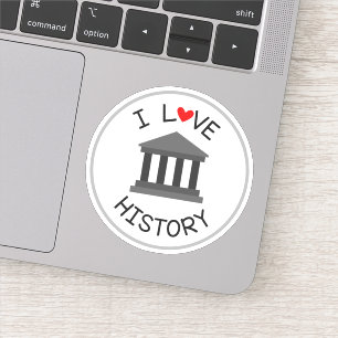 I Love Histoire École Die Cut Sticker Decal