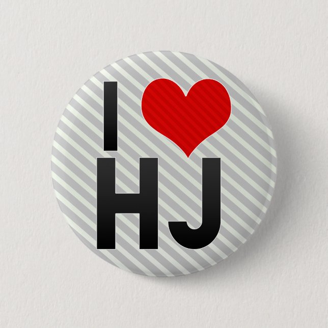 I Love HJ 2 Inch Round Button (Front)