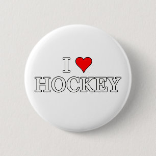 I Love Hockey 2 Inch Round Button