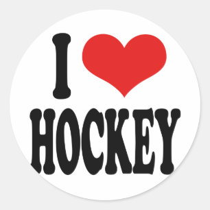 I Love Hockey Classic Round Sticker
