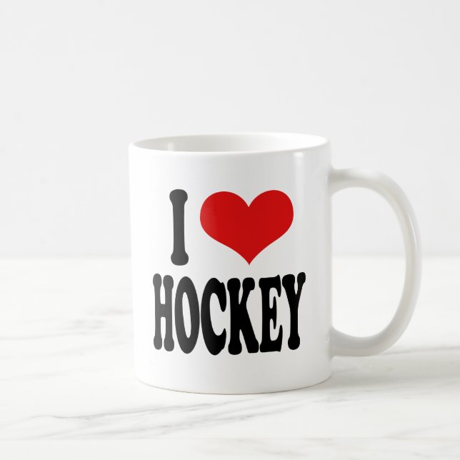 I Love Hockey Coffee Mug (Right)