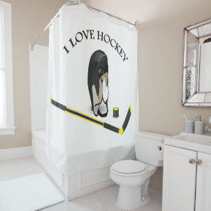 I Love hockey custom design with stick and helmet