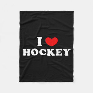 I Love Hockey I Heart Hockey Fleece Blanket