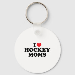 I Love Hockey Moms Funny Design (1) Keychain