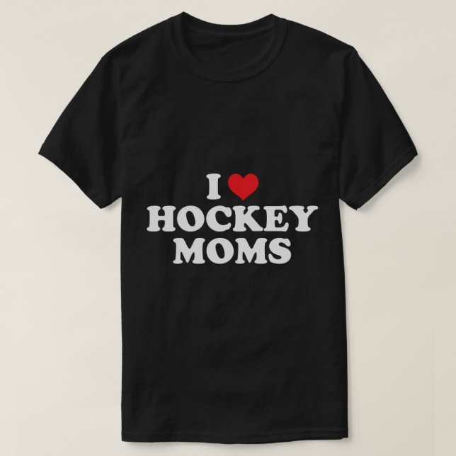 I Love Hockey Moms Funny Design Pullover Hoodie (Design Front)