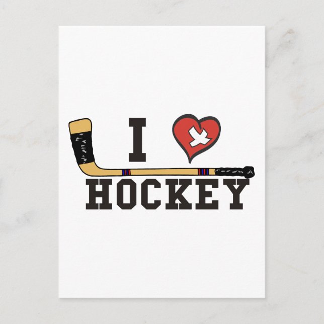 I Love Hockey Postcard (Front)