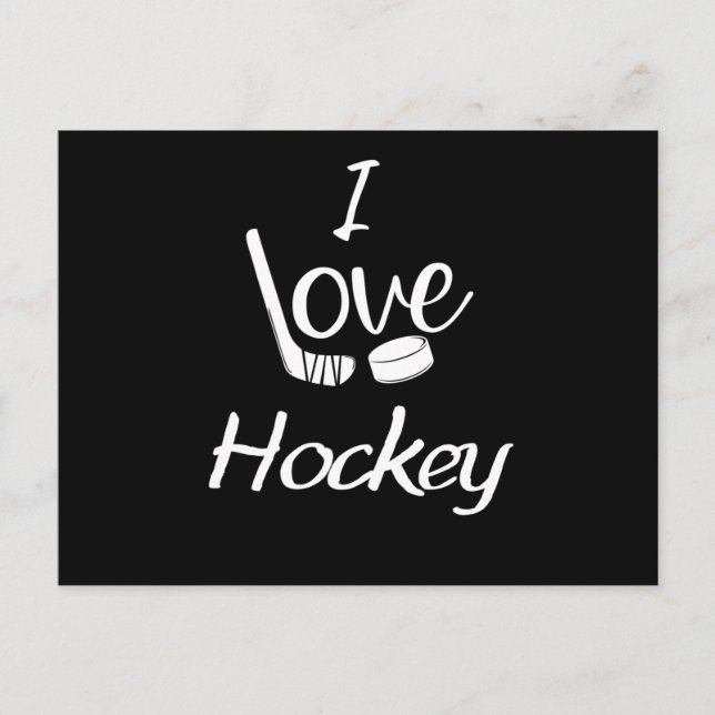 I Love Hockey Postcard (Front)