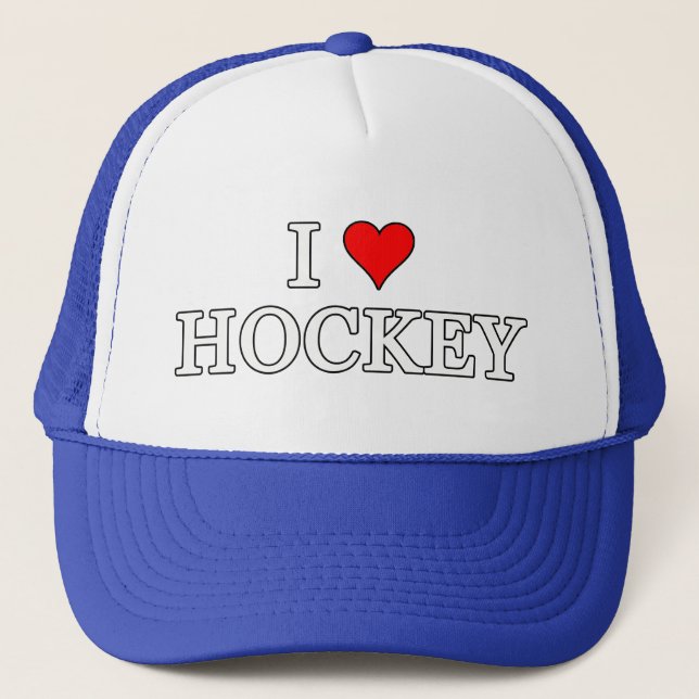 I Love Hockey Trucker Hat (Front)