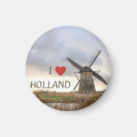 I love Holland Windmills Photomagnet