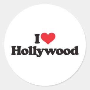 I Love Hollywood Classic Round Sticker