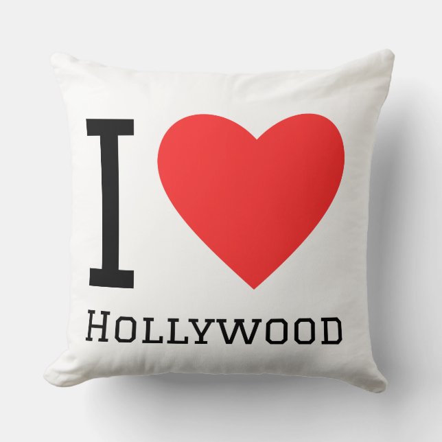 I love Hollywood  Throw Pillow (Front)
