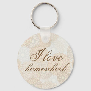 I love homeschool rustic flowers keychain