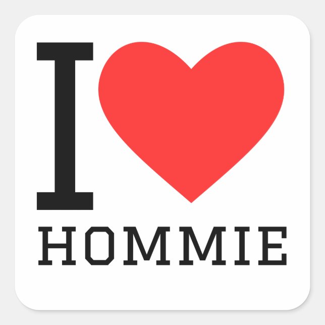 I love hommies square sticker (Front)