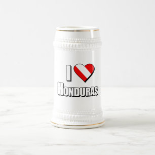 I Love Honduras Diving Beer Stein