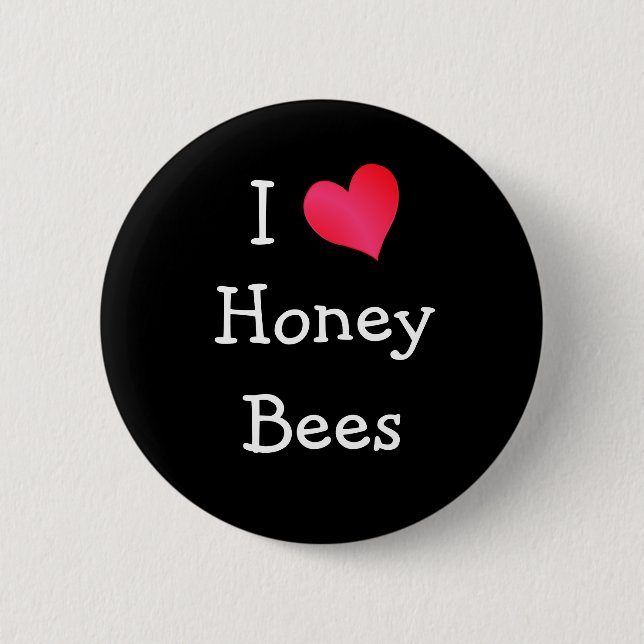 I Love Honey Bees 2 Inch Round Button (Front)