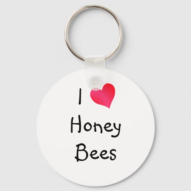 I Love Honey Bees Keychain (Front)