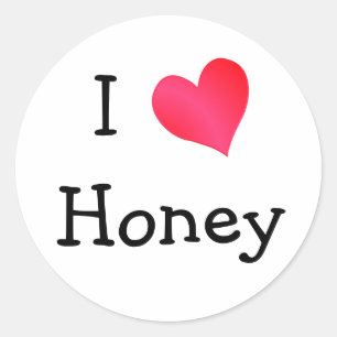 I Love Honey Classic Round Sticker