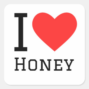 I love honey  square sticker