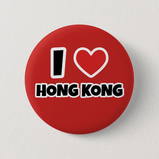 I love Hong Kong 2 Inch Round Button (Front)