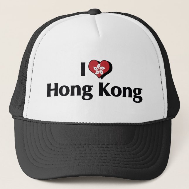 I Love Hong Kong Flag Trucker Hat (Front)