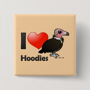 I Love Hoodies 2 Inch Square Button