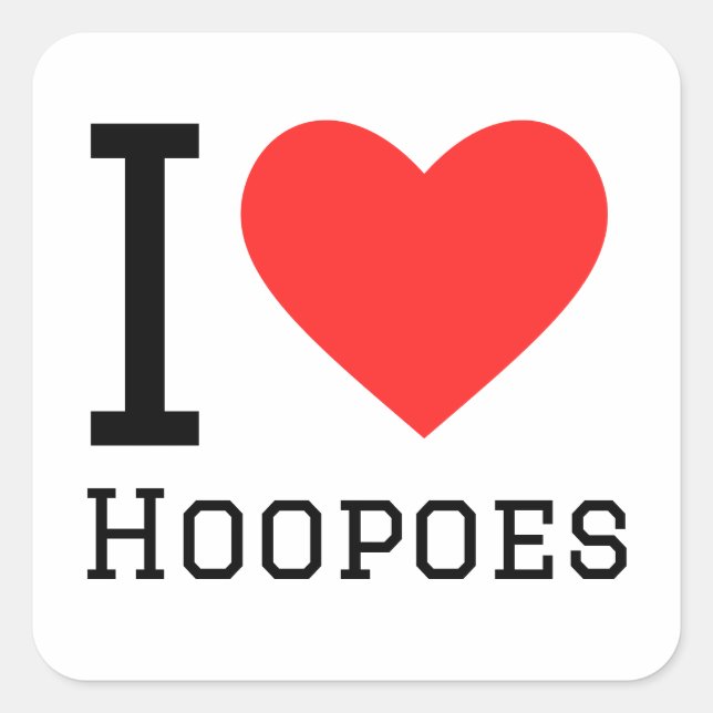 I love hoopoes square sticker (Front)