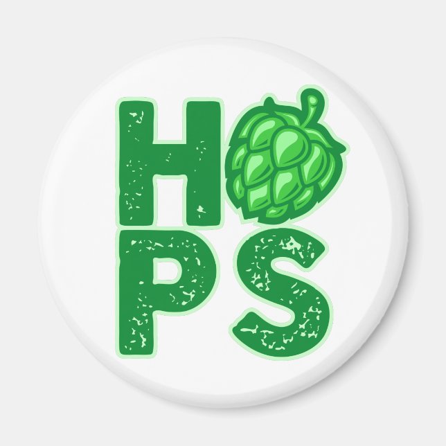 I Love Hops In Craft Beer Magnet (Front)