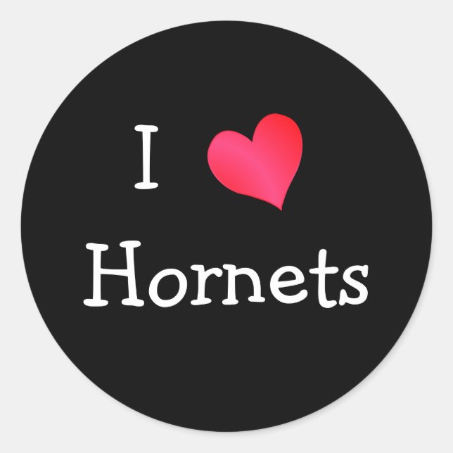 I Love Hornets Classic Round Sticker (Front)