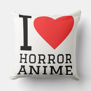 I love horror anime throw pillow