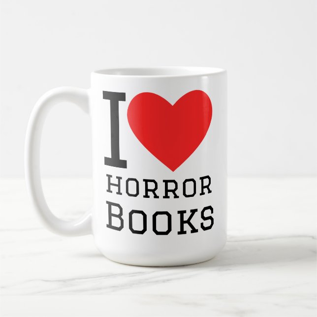 I love horror books coffee mug (Left)