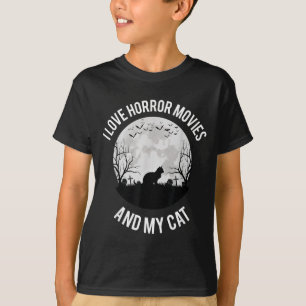 I Love Horror Movies And My Cat T-Shirt