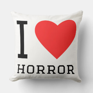 I love horror throw pillow