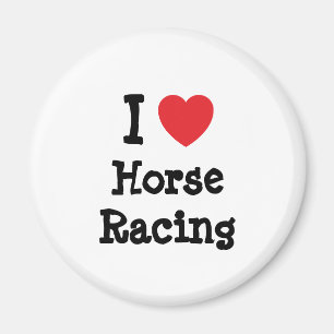 I love Horse Racing heart custom personalized Magnet