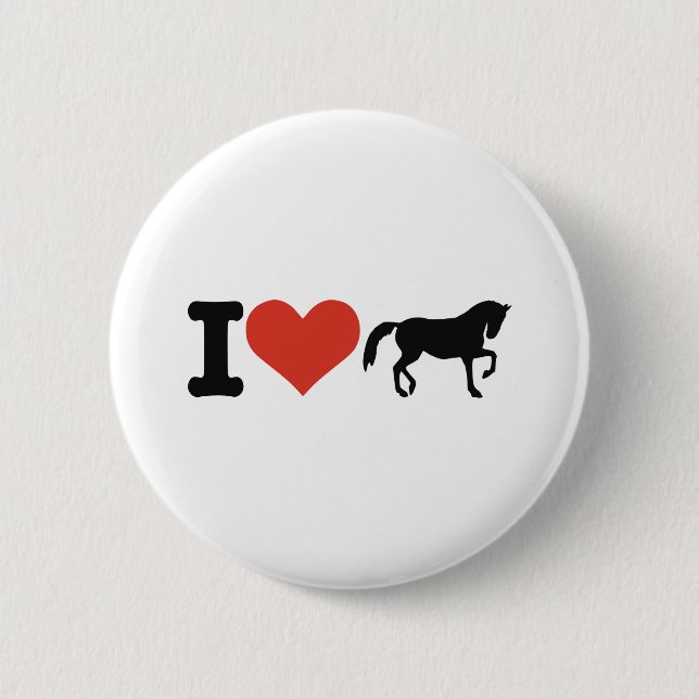 I love Horses 2 Inch Round Button (Front)