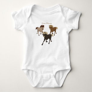 I Love Horses Baby Bodysuit