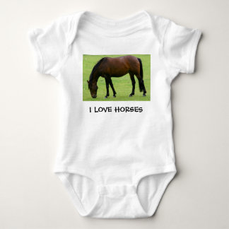 I LOVE HORSES BABY BODYSUIT