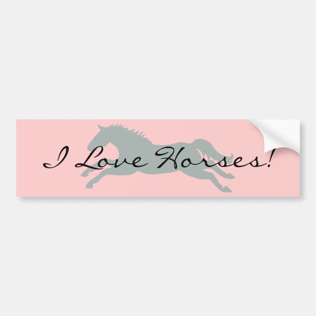 I Love Horses Bumper Sticker (Front)