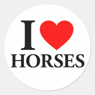 I Love Horses Classic Round Sticker