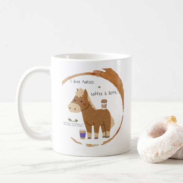 I Love Horses & Coffee a Latte Mug (Avec donut)