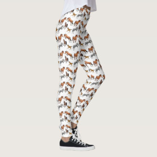 I Love Horses Equine Art Leggings