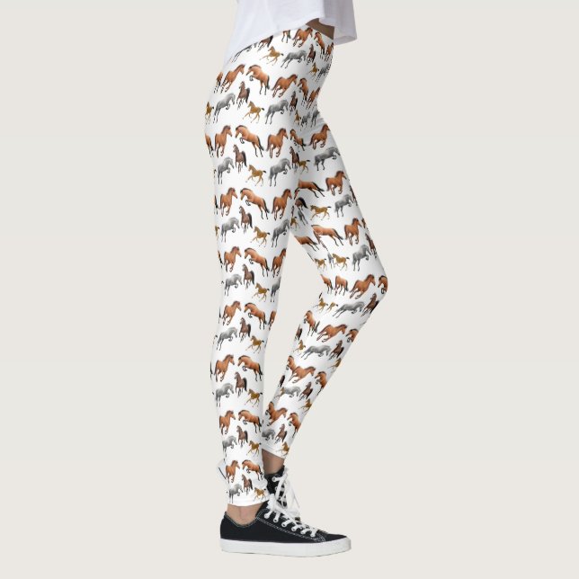 I Love Horses Equine Art Leggings (Right)