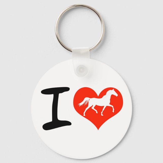 I Love Horses Keychain (Front)