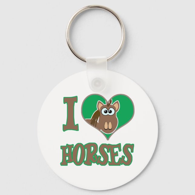 I Love horses Keychain (Front)
