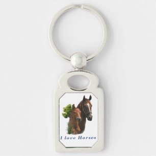 I love horses keychain