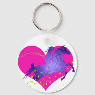 I love horses keychain