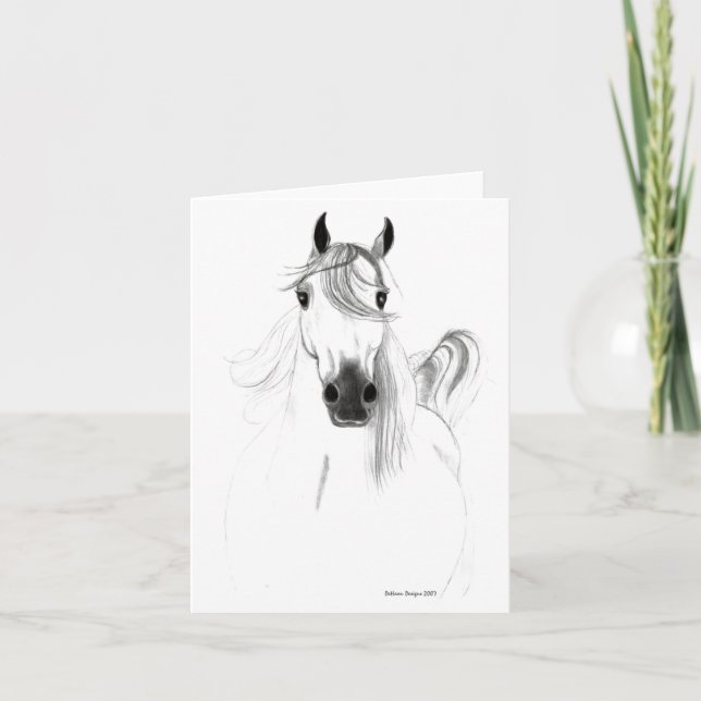 I Love Horses Note Card (Front)